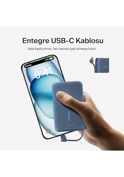 Bank Kablolu Taşınabilir Şarj Cihazı 10k Pd 20w - Usb-c Güç Dağıtımı Power Bank 16 Serisi İpad Pro Galaxy S24