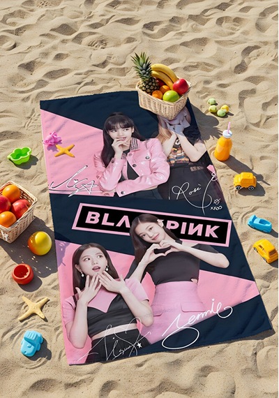 Blackpink Plaj Havlusu "blackpink Plaj Havlusu Şıklık Ve Güç Renkli