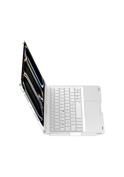 İpad Uyumlu Pro 11 2024 F11 Ats Kılıf Magic Dönen Klavyeli Tablet Kılıf - Gümüş - 100 Diğer