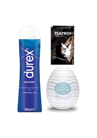 Durex Hisset Pürüzsüz Hazlar 50 Ml Jel + Egg Cep Tipi Mastürbatör + Hediye