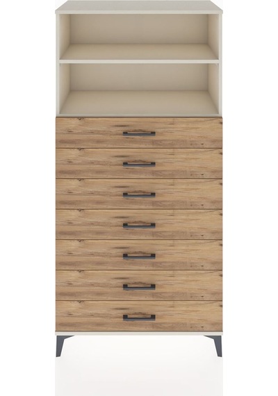Hyperion Dolap 2 Raflı 7 Çekmeceli 88x44x182 Aytaşı-çam Aytaşı