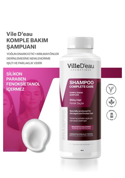 Villed'eau Yıpranmış Yağlı ve Kırılan Saçlar için Dökülme Karşıtı Şampuan 100 ML