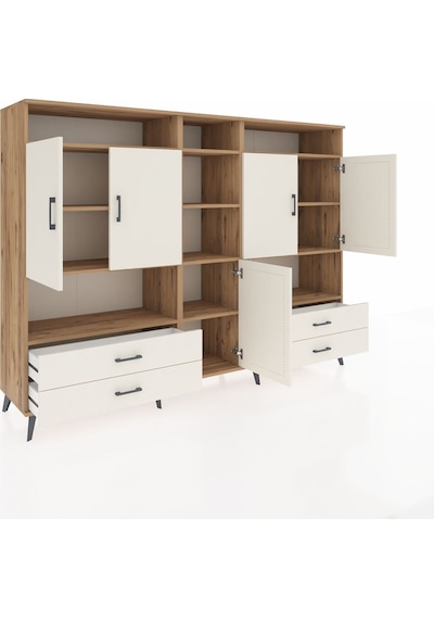 Hyperion Dolap 12 Raflı 4 Çekmeceli 5 Kapaklı 220x44x163 Çam-ayta Çam-aytaşı Hyperion Dolap 12 Raflı 4 Çekmeceli 5 Kapaklı 220x44x163 Çam-ayta Çam-aytaşı