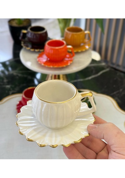6'lı Daisy Flora Kahve Fincanı Renkli-4757 Çok Renkli
