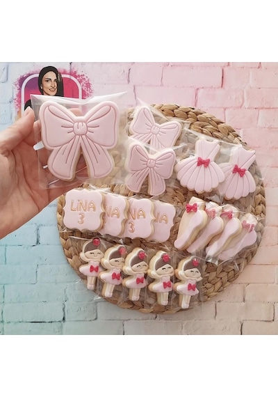 Balerin Kız Konseptli Butik Kurabiye - 20 Adet