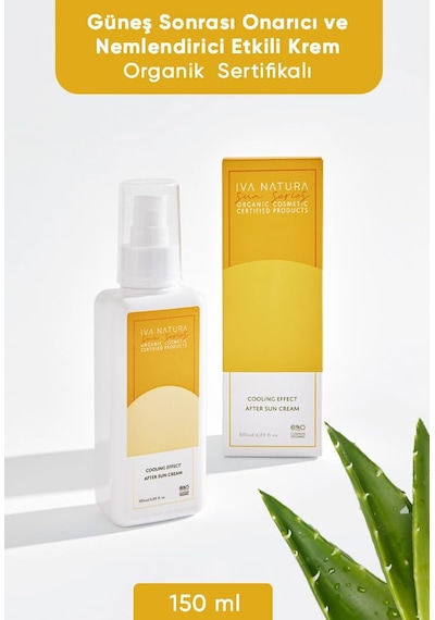 İva Natura Organik Güneş Sonrası Bakım Kremi Aloe Vera & Bitkisel Yağ Kompleksi Yatıştırıcı Nem Bakımı 125 Ml Sku: Smg8690010506597