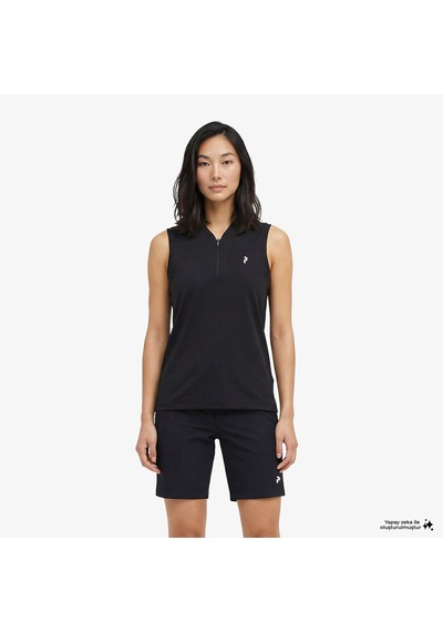Peak Performance Turf Zip Kadın Siyah Kolsuz Eşofman Üstü - G79497030