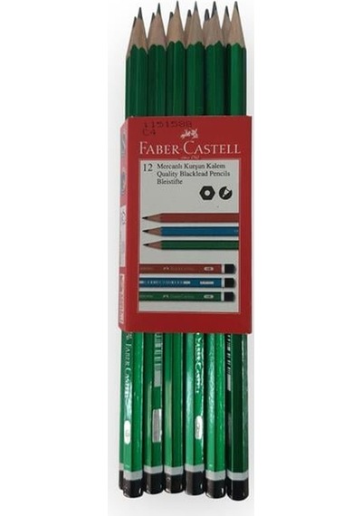 Faber Castell Löşeli Mercanlı Kurşun Kalem 12'li Paket Çok Renkli