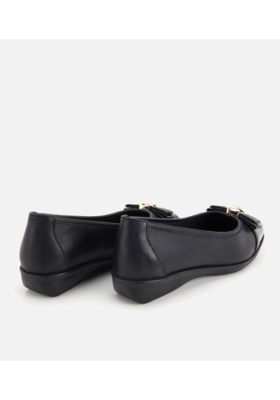 Hotiç Kadın Deri Siyah Comfort Topuklu Babet