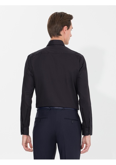 Cacharel Siyah Slim Fit %100 Pamuk İtalyan Basic Gömlek