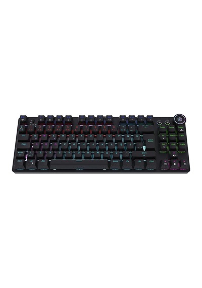 Ryba Kablolu, 2.4g Kablosuz Ve Bluetooth 5.2 Mekanik Gaming Klavye, Türkçe Düzen, Mavi Switch, Siyah, 88 Tuş, Rainbo