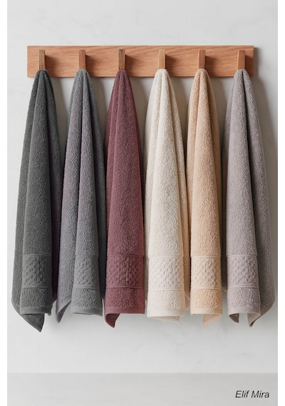 6 Lı El Yüz Havlusu Seti %100 Pamuklu 50x90 Cm Pure Cotton Mürdüm