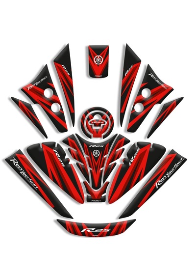 Yamaha R25 Tank Pad Full Set 2019/2024 Uyumlu 06 Çok Renkli