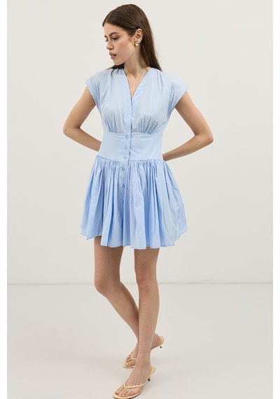 Antioch Mini Poplin Kadın Elbise Mavi