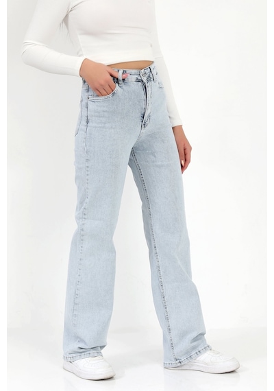 Giysa Kadın Straight Fit Jean Buz Mavi Likralı Yüksek Bel Pamuklu - 616-2269 Koyu Mavi Giysa Kadın Straight Fit Jean Buz Mavi Likralı Yüksek Bel Pamuklu - 616-2269 Koyu Mavi