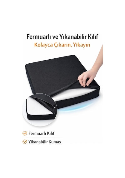 Visko Ortopedik Oturma Kare Minder 44x44 Cm