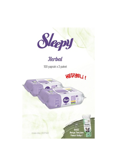 Sleepy Herbal Kişisel Bakım Havlusu 2'li 100'lü ve Rosie Tekli