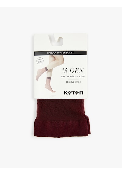 Koton 15 Den Parlak Yüksek Soket Çorap Bordo 6wak80652aa Bordo