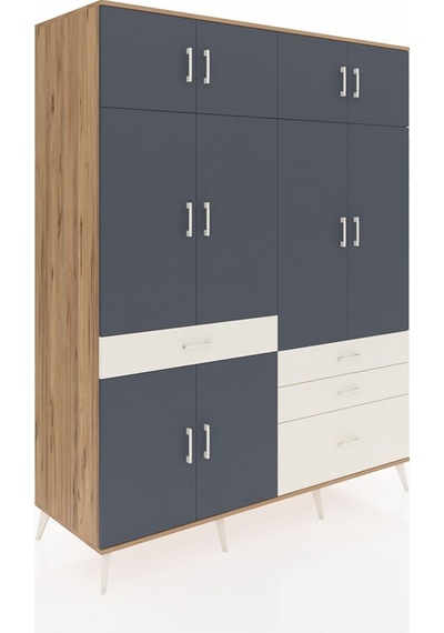 Kronos Gardrop 5 Raflı 4 Çekmeceli 2 Askılı 176x59x221 Çam-antrasit/aytaşı Antrasit/aytaşı Kronos Gardrop 5 Raflı 4 Çekmeceli 2 Askılı 176x59x221 Çam-antrasit/aytaşı Antrasit/aytaşı