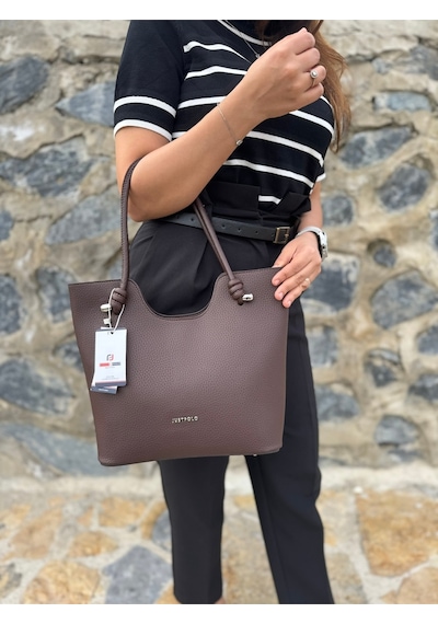 Just Polo Kadın Yeni Sezon Yumuşak Deri Şık El Çantası Kahverengi 89629200