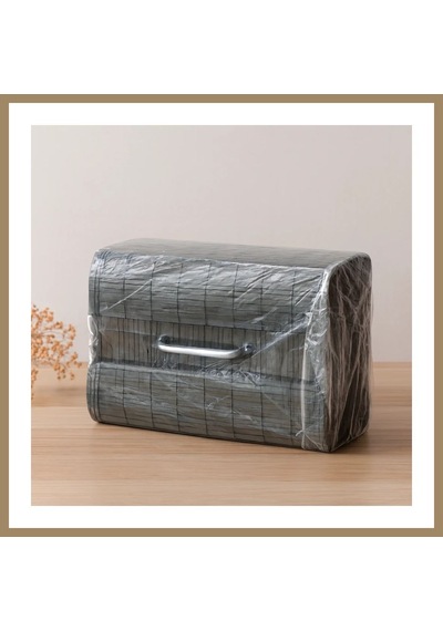 Bezos Bambu Kirli Çamaşır Sepeti 35x50 Cm - Yuvarlak Kapaklı Gri 22