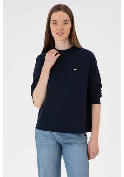 U.S. Polo Assn. Kadın Lacivert Regular Bisiklet Yaka Basic Sweatshırt 50313610-VR033