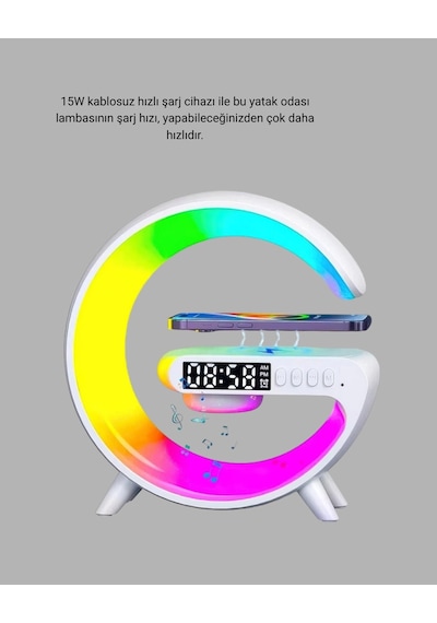 Hubrendy Kargo 15w Hızlı Kablosuz Şarj Destekli Çok Fonksiyonlu Akıllı Masa Lambası Diğer