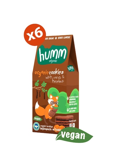 Humm Organik Keçiboynuzlu Fındıklı Vegan Kurabiye 6 x 55 G