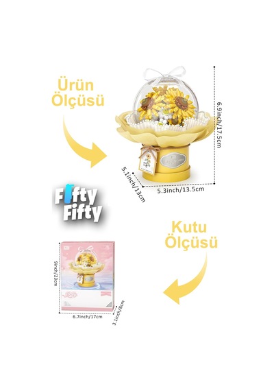 Loz Ledli Sarı Dekoratif Ve Koleksiyonluk Çiçek Buketi 510 Parça Çiçek Modeli Yapım Seti Fflz-1299vgn