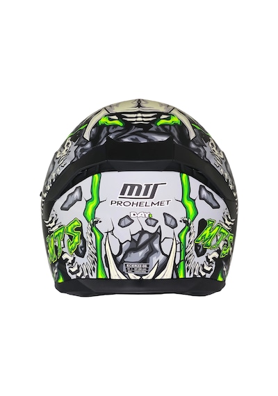 Mts M-910 Skull Güneş Vizörlü Kask Gold Camlı Mat Siyah Yeşil Beyaz