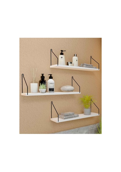 Duvar Rafı Kitaplık Mutfak Banyo Yaşam Alanı 15 X 55 Cm Beyaz