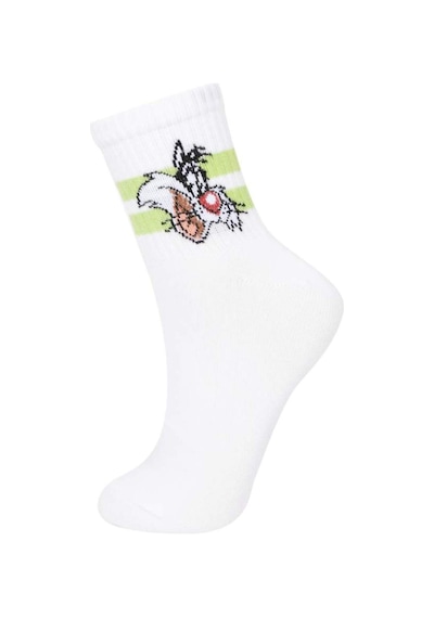 Defacto Kadın Looney Tunes 3lü Pamuklu Soket Çorap B8757axnswt1 Beyaz-wt1