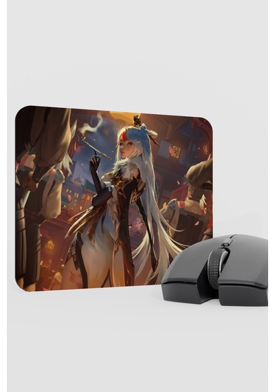 Ningguang Genshin Impact Anime Oyuncu V4 - 22x18 Gaming Mouse Pad Fare Altlığı