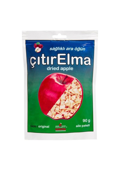 Puccinelli Çıtır Elma 90 G - Katkısız Kurutulmuş Elma Dilimleri - 8 Adet Tarı