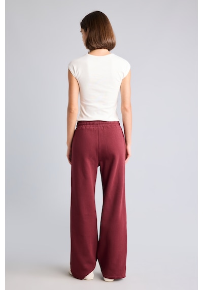 Defacto Harry Potter Wide Leg Beli Bağcıklı Baskılı Kalın Kumaş Eşofman Altı I3173ax26aubr98 Bordo-br98