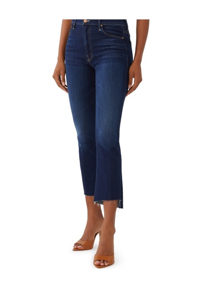 Mother Denim Yüksek Bel Kesik Paça Kot Pantolon Koyu Mavi