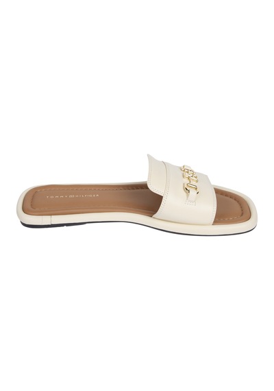 Tommy Hilfiger Leather Horsebıt Mule Kadın Bej Sandalet - Fw0fw08420