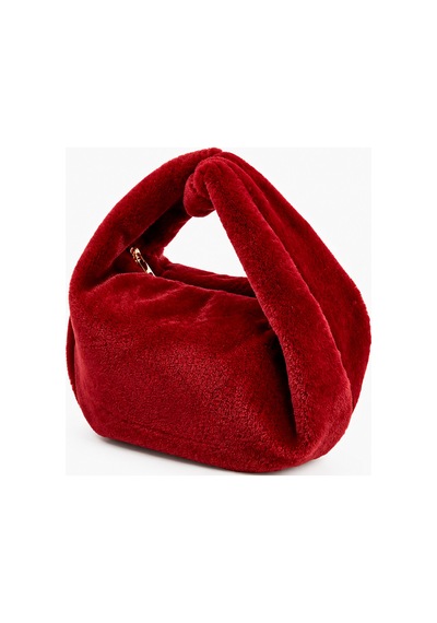 Koton Fermuarlı Peluş El Çantası - Koton X Sibil Çetinkaya Bordo 7wak30089aa