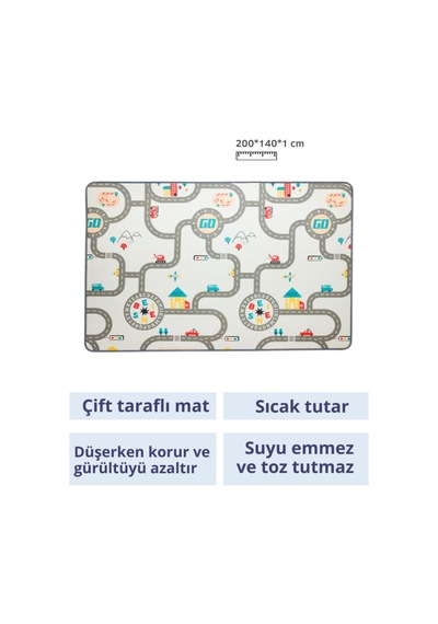Bebebao Alfabeli Çiftlik Macerası İle Alfabe & Sayı Yol Macerası Oyun Matı 200x140x1 CM