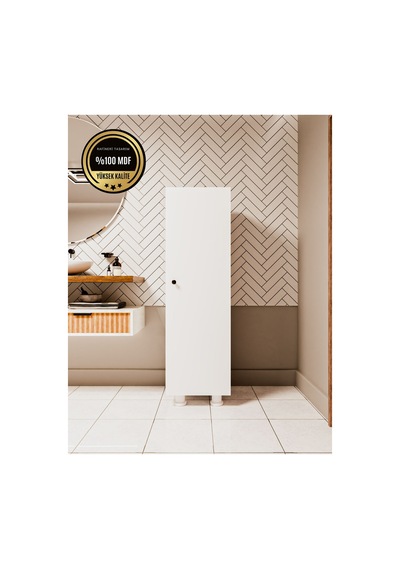 Elox Banyo Dolabı Raflı Farklı Tasarım Beyaz