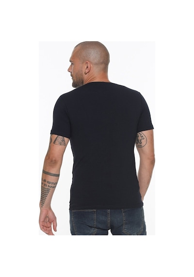 T8569 Dewberry Bisiklet Yaka Erkek T-shırt-lacivert Lacivert