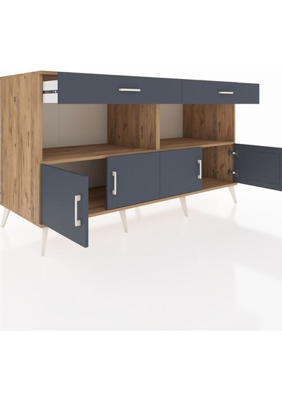 Kronos Konsol 2 Raflı 2 Çekmeceli 4 Kapaklı 176x59x99 Çam-antrasi Çam-antrasit Kronos Konsol 2 Raflı 2 Çekmeceli 4 Kapaklı 176x59x99 Çam-antrasi Çam-antrasit