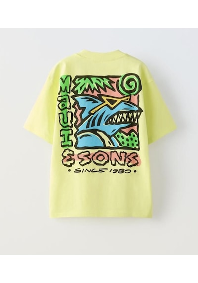 Erkek Çocuk Yeşil Mavi Renk Sırt Baskı Detaylı Tshirt - Şort 2'li Alt Üst Takım Sarı - Mavi Erkek Çocuk Yeşil Mavi Renk Sırt Baskı Detaylı Tshirt - Şort 2'li Alt Üst Takım Sarı - Mavi