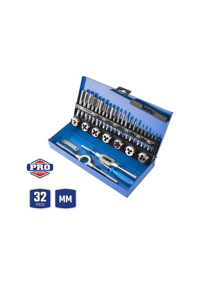 Workpro Wp309008 32 Parça Profesyonel Metrik Kılavuz Ve Pafta Takımı Diş Açma Seti