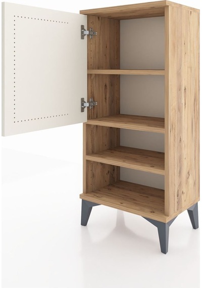 Arges Komodin 3 Raflı Tek Kapaklı 44x30x96 Çam-aytaşı Atlas Çam