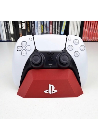 Playstation 5 Dualsense Kontrolcü Standı - Şık Tasarımlı Oyun Kolu Tutucu - Kırmızı