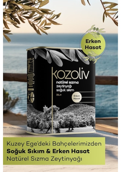 Kozoliv Erken Hasat Soğuk Sıkım Naturel Sızma Zeytinyağı Teneke 2 L