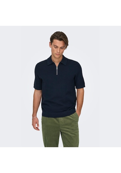 Only & Sons Menu Structure Erkek Lacivert Polo Tişört 22038171-dsp