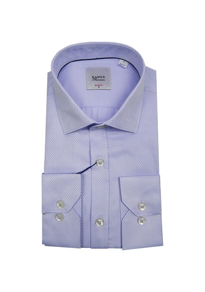 Erkek Slim Fit Desenli Gömlek 2046 002046 Lila