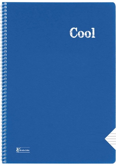 Cool A4 72 Yaprak Plastik Kapak Spiralli Defter 321612 Kareli Lacivert
